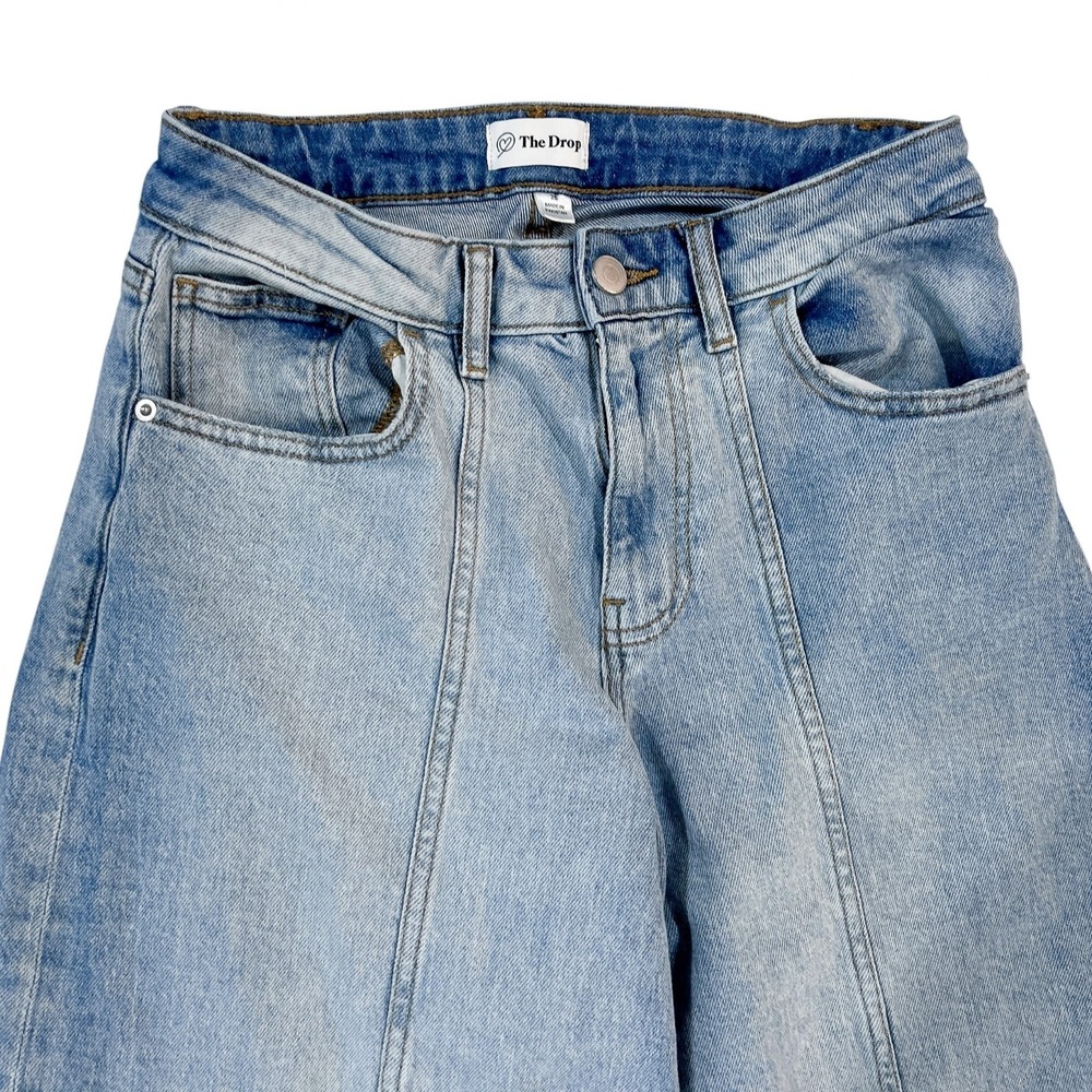 The Drop Jeans Size 26 Women's Frida Light Indigo Relaxed Wide Leg Raver Skater - Picture 5 of 12